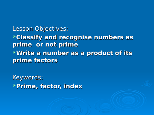 Prime Factor Decomposition PowerPoint