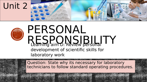 Pearson BTEC-Applied science-UNIT 2D-Personal  responsibility