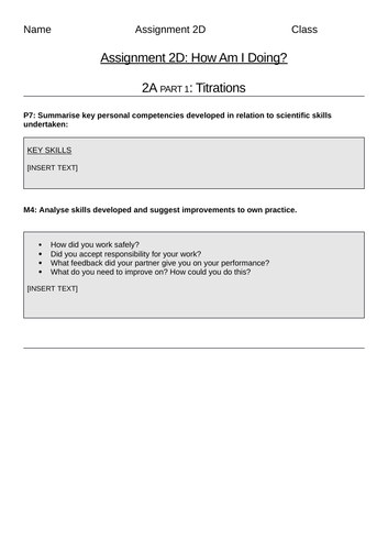 Pearson BTEC-Applied science-UNIT 2D-Assignment template