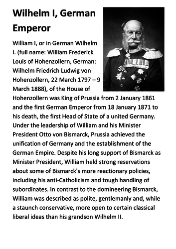 Wilhelm I of Germany Handout