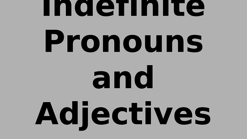 SPANISH A LEVEL INDEFINITE PRONOUNS AND ARTICLES PPT