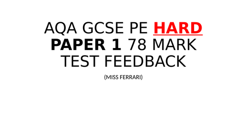 Challenging paper 1 78 mark paper, mark scheme and annotated student answers
