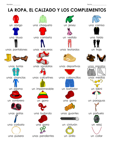 La Ropa Spanish Game Activity Guess Who for Clothing +