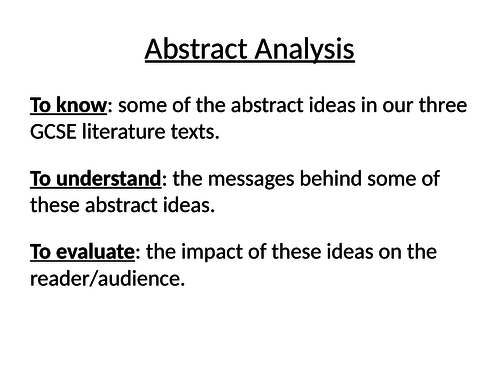 AQA English Literature Abstract Images