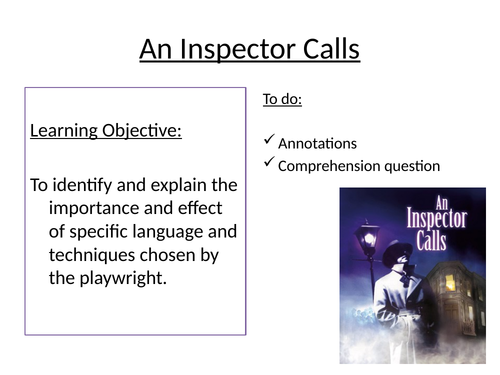 An Inspector Calls annotations pages 17-26