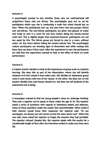 Psychology ethical guidelines incl. scenarios