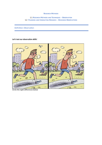 Psychology - observation