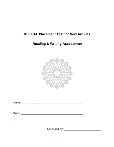 KS3 EAL Placement Test: Reading & Writing Assessment for New Arrivals (Ages 11–13)