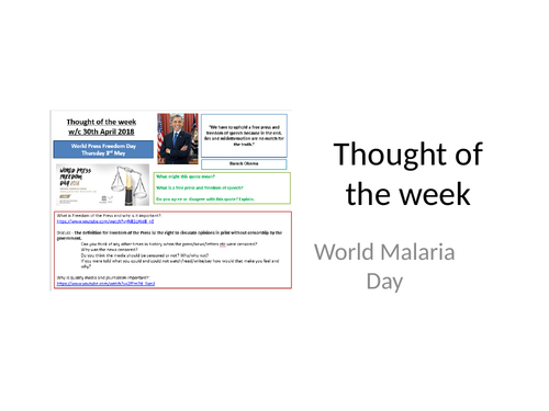 2018 Thought of the week World Press Freedom Day