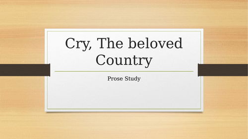 Cry, The Beloved Country Absalom