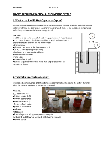 Physics GCSE Required practicals technician notes