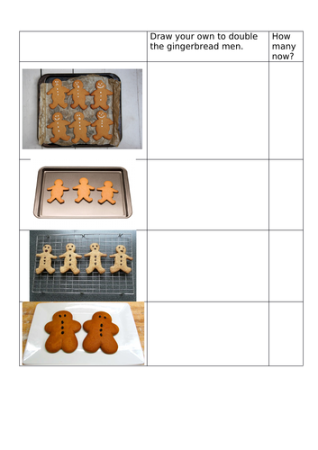 Year R - doubling gingerbread men