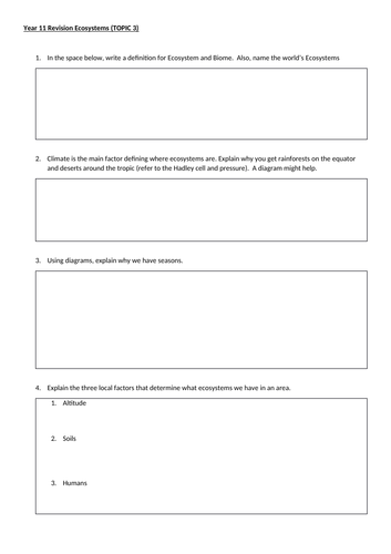 Edexcel 2016 Revision Booklets for GCSE Geography (all topics)