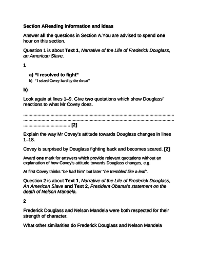 OCR English Language GCSE Paper 1 model answers