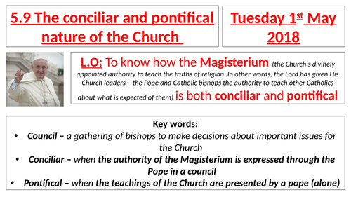 AQA B GCSE - 5.9 - The conciliar and pontifical nature of the Church