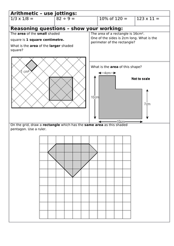 Area and Perimeter Chilli Challenges 3 heats Y6
