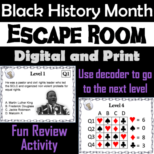 Black History Month: Escape Room - Social Studies | Teaching Resources