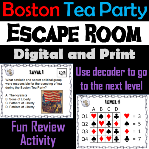 Boston Tea Party: Escape Room - Social Studies