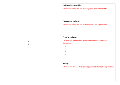 Science experiment mat