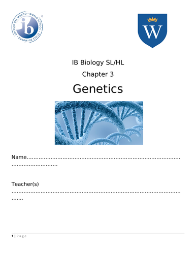 IB Biology CHapter 3 Booklet