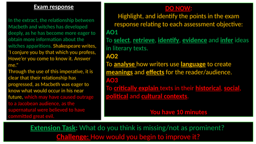 Jekyll & Hyde GCSE Revision Outstanding Observation lesson
