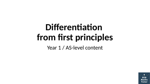 Differentiation from first principles - for new A-level Maths