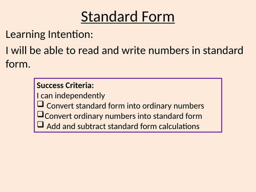 Standard Form