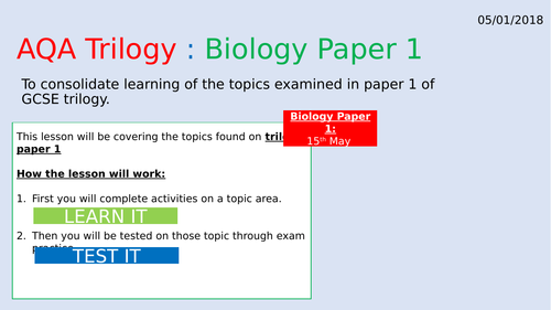 AQA Trilogy Paper 1 Biology Revision
