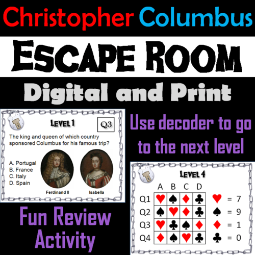 Christopher Columbus: Escape Room - Social Studies