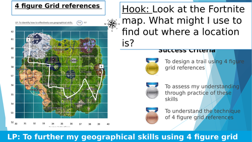 Fortnite Map Skills By Victoria68mcgowan Teaching Resources Tes - fortnite 4 figure grid references