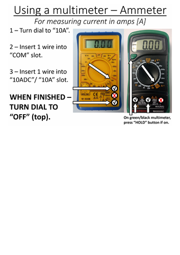 GCSE and A-level physics How to use a multimeter guide