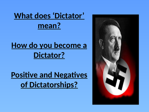 GCSE Nazi Germany - Dictatorship