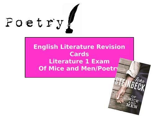 WJEC GCSE English Literature Paper 1 Revision Flashcards (Of Mice and Men/Poetry)