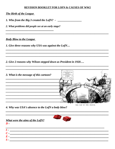 GCSE Interwar Years - League of Nations and Causes of WW2