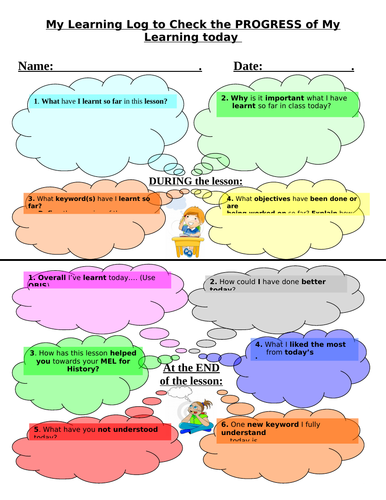 Progress Check in lessons - Learning Log