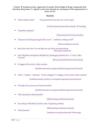 GCSE English Literature Paper 1 Revision - Macbeth (Quotes)