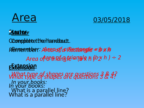 Area of Trapezium and Parallelogram