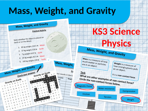 Mass Weight Gravity | Gravitational field strength | KS3 Science Physics