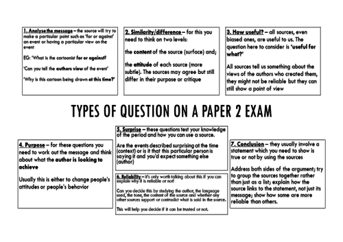 Revision Tips - Paper 2 Sources