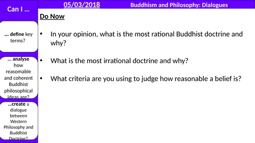 Dialogue Between Buddhism and Philosophy Lesson 1 - Reason and Coherence (AQA A Level)