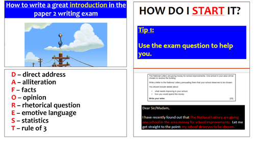 EDUQAS paper 2 writing revision - THE PERFECT INTRO, SPAG, & WRITING DEVICES (GCSE English Language)