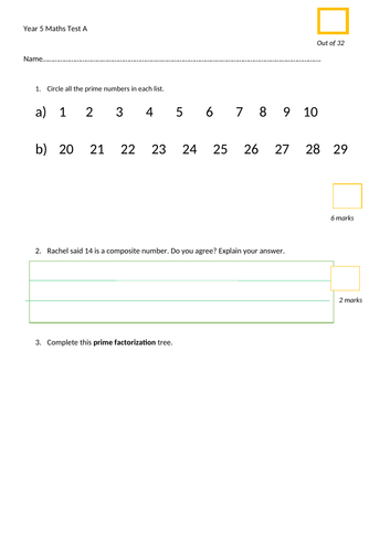 Year 5 Multiplication Test