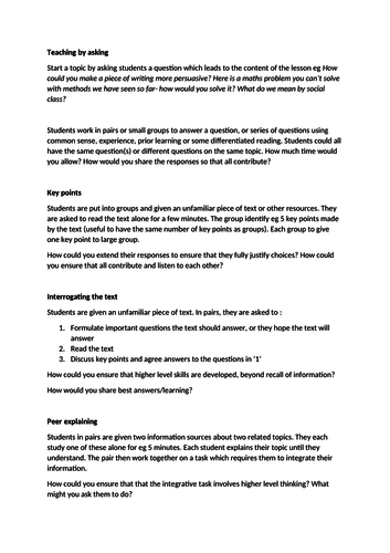 Teaching strategy ideas