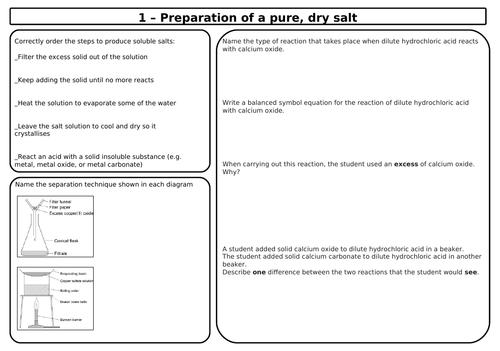 AQA GCSE (9-1) Chemistry Required Practical Revision (SEPARATE HIGHER)