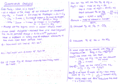 Quantitative AQA revision resource covers full topic using colours to engage