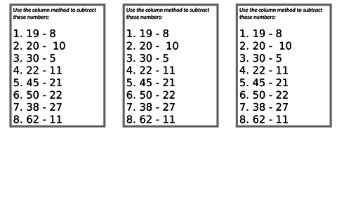 Mathematics Written Method - Subtraction with Reasoning Questions Attached.