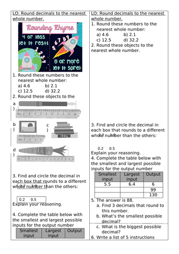 Year 4 Rounding Decimals Lesson | Teaching Resources