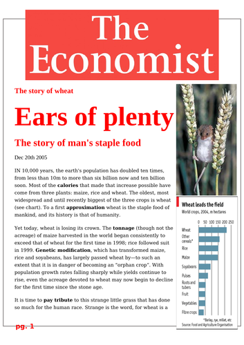 Ezine article:  Ears of Plenty