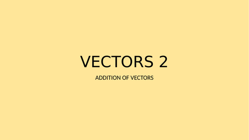 Vectors and Scale diagrams