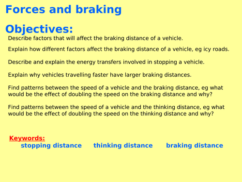 New AQA P5.14 (New Physics spec 4.5 - exams 2018) - Braking forces and factors affecting it